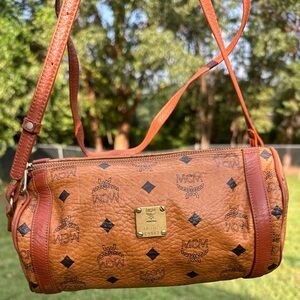MCM Barrel Crossbody Bag Vintage Visetos Made in Germany, 1990s Boutique Edition